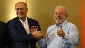 Former President Luiz Inacio Lula da Silva (r) and his running-mate Geraldo Alckmin (Marcelo Chello/AP/Shutterstock)