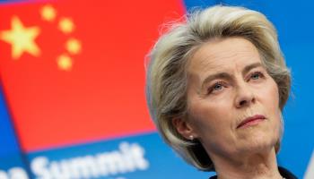 European Commission President Ursula von der Leyen during a press conference following an online EU China summit (Olivier Hoslet/EPA-EFE/Shutterstock)