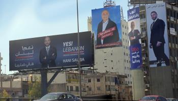 Parliamentary election campaign posters, Beirut, April 14 (Hussein Malla/AP/Shutterstock)