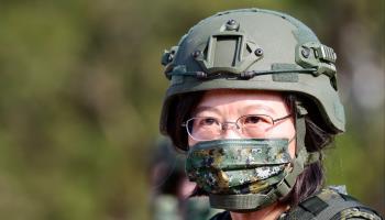 Taiwanese President Tsai Ing-wen visiting a military camp (Ritchie B Tongo/EPA-EFE/Shutterstock)