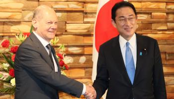 German Chancellor Olaf Scholz and Japanese Prime Minister Fumio Kishida (POOL/ZUMA Press Wire/Shutterstock)