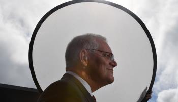 Prime Minister Scott Morrison photographed while campaigning in Brisbane, May 16 (Mick Tsikas/EPA-EFE/Shutterstock)