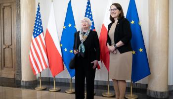 US Treasury Secretary Janet Yellen meets Polish Finance Minister Magdalena Rzeczkowska at the Ministry in Warsaw, Poland (Mateusz Wlodarczyk/NurPhoto/Shutterstock)