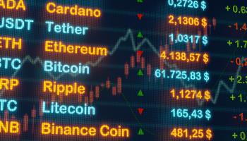 Bitcoin, Ripple and other cryptocurrencies on a trading screen (Shutterstock)