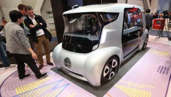 Autonomous vehicle from China's Uisee on display at the 2017 International Consumer Electronics Show in Las Vegas (Mike Nelson/EPA/Shutterstock)