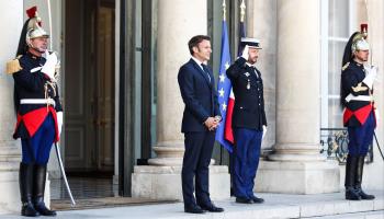French President Emmanuel Macron (Mohammed Badra/EPA-EFE/Shutterstock)