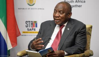 President Cyril Ramaphosa delivers a media briefing about the BRICS partnership (Xinhua/Shutterstock)