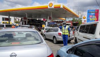 Motorists in Nairobi queue for petrol amid a fuel shortage and rising prices, April 14 (Khalil Senosi/AP/Shutterstock)