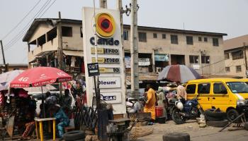 Signboard showing fuel prices in Lagos (Akintunde Akinileye/EPA-EFE/Shutterstock)