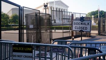 Fencing outside the Supreme Court building, Washington DC, June 14, 2022 (Steve Helber/AP/Shutterstock)