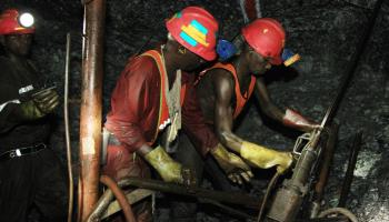 Gold miners in the South Deep gold mine in South Africa (Themba Hadebe/AP/Shutterstock)