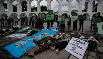 A protest following the killings of Dom Phillips and Bruno Pereira (Bruna Prado/AP/Shutterstock)