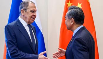 Russian Foreign Minister Sergey Lavrov and Chinese Foreign Minister Wang Yi (Uncredited/AP/Shutterstock)