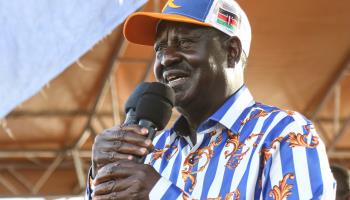 Presidential candidate Raila Odinga at a campaign event (James Wakibia/SOPA Images/Shutterstock)