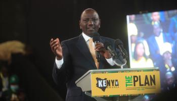 Deputy President William Ruto launches his presidential election campaign manifesto, June 30 (John Ochieng/SOPA Images/Shutterstock)