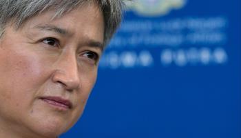 Australian Foreign Minister Penny Wong seen during a press conference, June 28 (Vincent Thian/AP/Shutterstock)