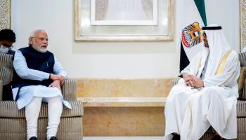 Prime Minister Narendra Modi (left) in talks with United Arab Emirates President Sheikh Mohamed bin Zayed (right) in Abu Dhabi last month (Rashed Al Mansoori/AP/Shutterstock)
