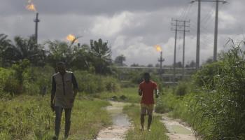 Gas flares at an oil drilling operation in the Niger Delta (Sunday Alamba/AP/Shutterstock)