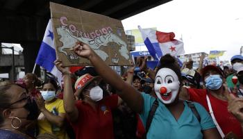 Protesters march in Panama City, Panama, July 13 (Bienvenido Velasco/EPA-EFE/Shutterstock)
