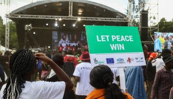 Kenyans attend a concert promoting peace ahead of the August 9 elections, July 30, 2022 (James Wakibia/SOPA Images/Shutterstock)