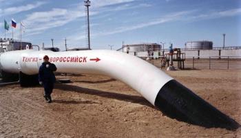 A section of pipeline in Atyrau, Kazakhstan, heading for Novorossiysk (Anatoly Ustinenko/EPA/Shutterstock)