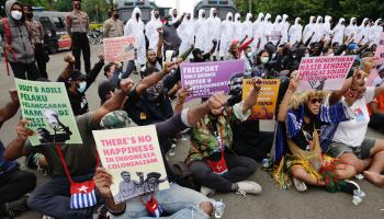 A protest involving pro-independence Papuan activists in Jakarta in 2021 (Adi Weda/EPA-EFE/Shutterstock)
