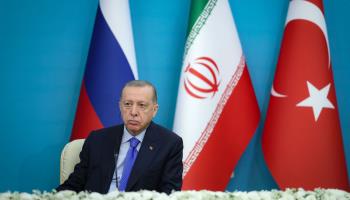 Turkish President Recep Tayyip Erdogan at a trilateral summit on Syria, Tehran, Iran, July 19 (Iranian Presidency/ZUMA Press Wire/Shutterstock)