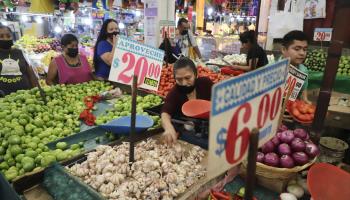 Merchants offer their products in the Jamaica Market, in Mexico City, May 4 (Isaac Esquivel/EPA-EFE/Shutterstock)