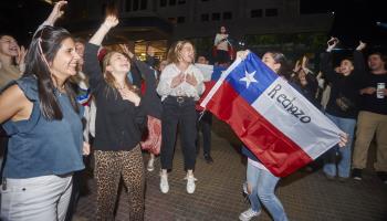 Supporters of the 'reject' vote celebrating the constitutional plebiscite result (Francisco Arias/ZUMA Press Wire/Shutterstock)