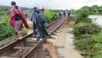Workers inspecting a part of the existing north-south railway in 2018 (Xinhua/Shutterstock) 