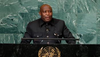Burundian President Evariste Ndayishimiye at the UN General Assembly, September 2022 (Jason Szenes/EPA-EFE/Shutterstock)