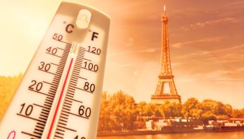 Paris skyline during a heatwave in France (Shutterstock)