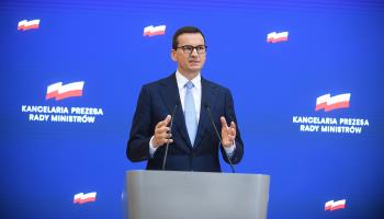 Polish Prime Minister Mateusz Morawiecki announces a 15.9% rise in the minimum wage from January, Warsaw, September 13 (Marcin Obara/EPA-EFE/Shutterstock)


