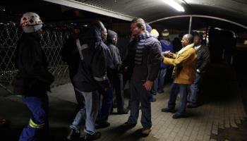 Platinum mine workers, South Africa (Denis Farrell/AP/Shutterstock)