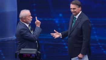 Last night's presidential debate between Lula da Silva (l) and Jair Bolsonaro (Marcelo Chello/AP/Shutterstock)