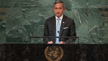 Singapore's Foreign Minister Vivian Balakrishnan at the UN General Assembly in September (Xinhua/Shutterstock)