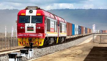A freight train arrives at the Naivasha Inland Container Depot, December 17, 2019 (Xinhua/Shutterstock)
