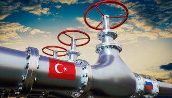 Gas pipeline with Turkish and Russian flags (Shutterstock)