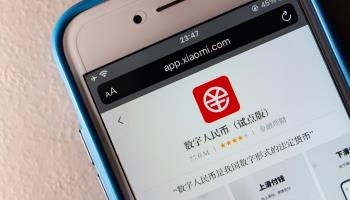 e-CNY app seen on a smartphone screen (Shutterstock)
