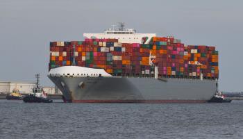 A large container ship (Fraser Gray/Shutterstock)