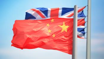 Chinese and UK flags (Shutterstock)