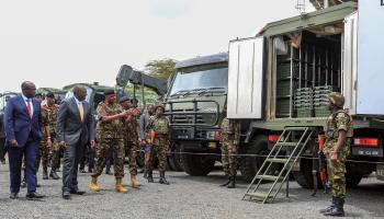 President William Ruto reviews troops preparing to deploy to DRC, November 2, 2022 (Daniel Irungu/EPA-EFE/Shutterstock)