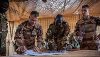 French military cedes control of its Gossi base to the Malian army, April 2022 (ABACA/Shutterstock)