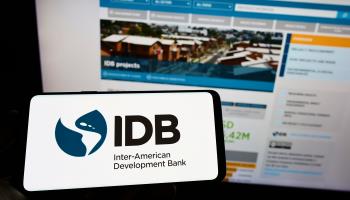 The logo and website of the IDB (Shutterstock)