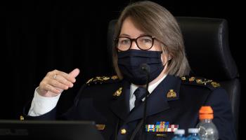 RCMP Commissioner Brenda Lucki testifies before the Public Order Emergency Commission in Ottawa, November 15, 2022 (Canadian Press/Shutterstock)