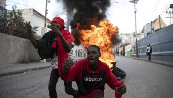 An anti-government protest in Port-au-Prince. November 18, 2022. (Odelyn Joseph/AP/Shutterstock)