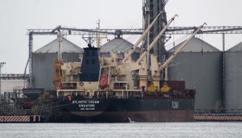 A cargo ship in the port of Veracruz, Mexico. November 9, 2021 (Victor Yanez/EPA-EFE/Shutterstock)