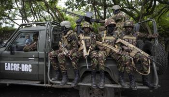 Kenyan troops join a regional intervention force in the DRC, November 16 (Ben Curtis/AP/Shutterstock)