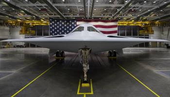 The USAF unveils its new B-21 stealth bomber in California on December 2 (U S Air Force/ZUMA Press Wire Service/Shutterstock)