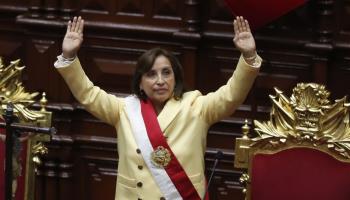 President Dina Boluarte following her swearing-in (Paolo Aguilar/EPA-EFE/Shutterstock)